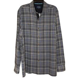 Nat Nast Luxury Originals Plaid Corduroy Silk/Cotton Button Down Shirt Men’s L